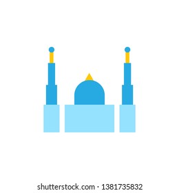 Mosque icon vector - Islamic prayer house sign