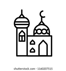 Mosque icon vector isolated on white background, Mosque transparent sign