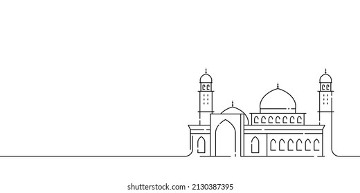 Icono de mezquita diseño de línea vectorial ilustración vectorial