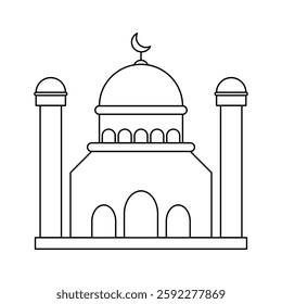 Mosque Icon. Mosque Vector Icon in line style design. Mosque Symbol. Vector illustration.