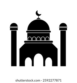 Mosque Icon. Mosque Vector Icon in line style design. Mosque Symbol. Vector illustration.