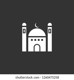 mosque icon vector. mosque sign on black background. mosque icon for web and app