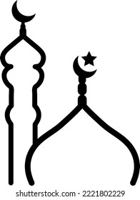 mosque icon vector symbol template on white background..eps