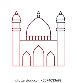 mosque icon with white background vector stock illustration