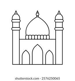 mosque icon with white background vector stock illustration