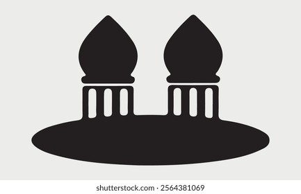 Mosque icons silhouettes vector illustration