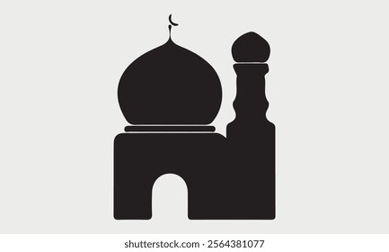 Mosque icons silhouettes vector illustration