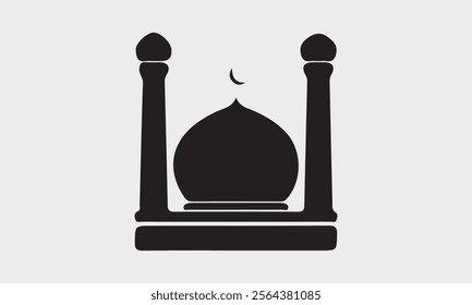Mosque icons silhouettes vector illustration