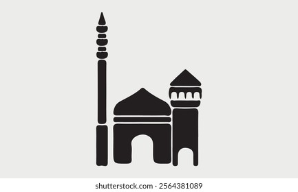Mosque icons silhouettes vector illustration