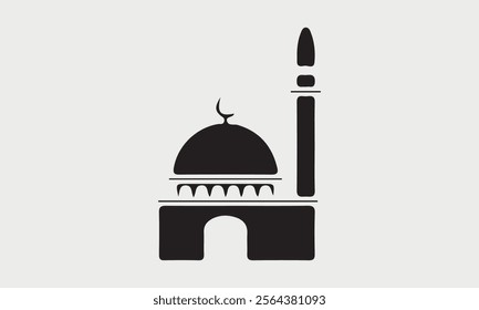 Mosque icons silhouettes vector illustration