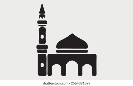 Mosque icons silhouettes vector illustration