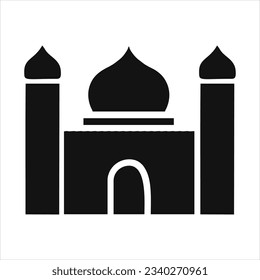 Mosque icons siluet vector illustration on white editable background