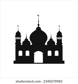 Mosque icons siluet vector illustration on white editable background