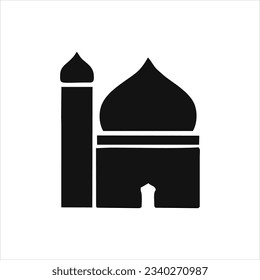 Mosque icons siluet vector illustration on white editable background