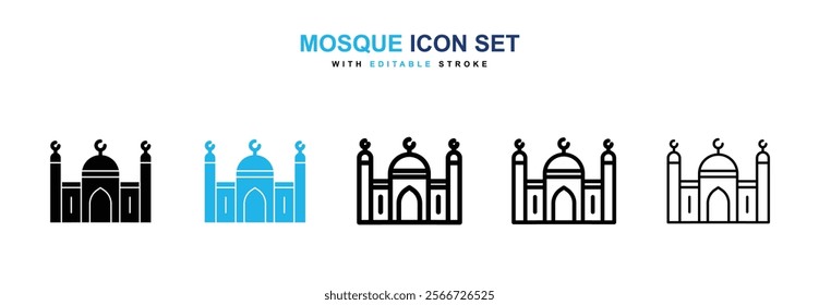 Mosque icons vector collection pack.