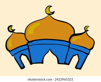 Mosque ied fitr vector illustration