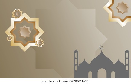 Mosque illustration with arabic background design