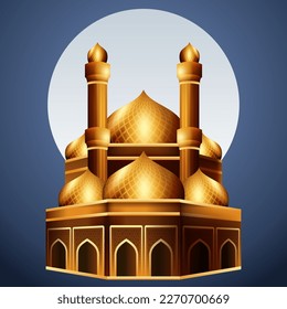 Fondo de la ilustración de la mezquita. Mezquita para Ramadan Kareem y eid mubarak fondo