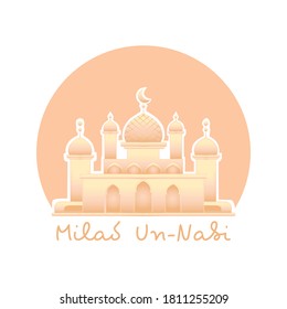 Mosque illustration design for celebration milad un nabi