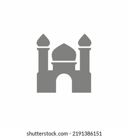 Mosque Illustration Design Vector Gray Icon Stock Vector (Royalty Free ...