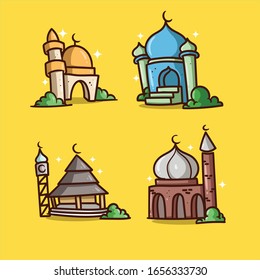 mosque illustration. file vector editable