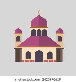 mosque illustration. flat design ramadan theme