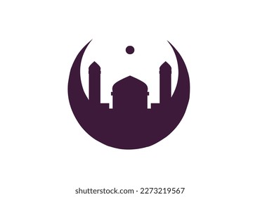 mosque illustration, mosque icon with elegant concept, perfect for ramadan or Eid design