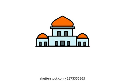 mosque illustration, mosque icon with elegant concept, perfect for ramadan or eid design
