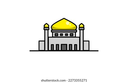 mosque illustration, mosque icon with elegant concept, perfect for ramadan or eid design