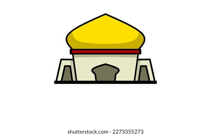 mosque illustration, mosque icon with elegant concept, perfect for ramadan or eid design