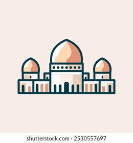 mosque illustration icon for Isra Mi'raj