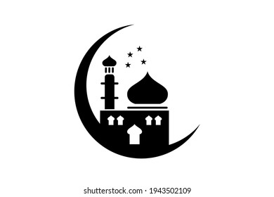 mosque illustration logo suitable for religious needs, etc.