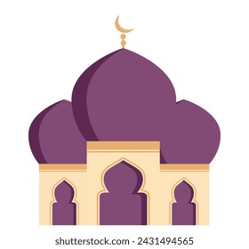 Moschee-Illustration auf isoliertem Hintergrund mit flachem Stil. Moslemisches Gebetsgebäude. Arabische Moschee Architektur Illustration 