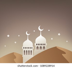 Mosque illustration for ramadan background