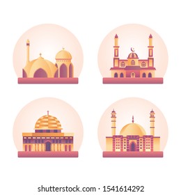 Mosque Illustration Set. Islamic Illustration Elements.