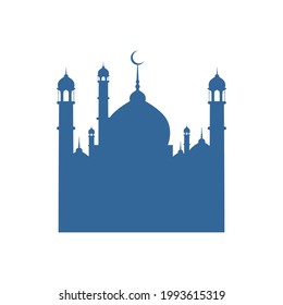 mosque illustration with silhouette and unique concept
