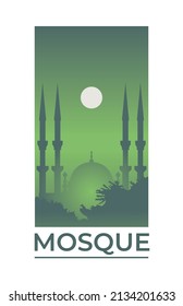 ilustración de la mezquita. apto para carteles, carteles, ropa, chaquetas, cubiertas y otros