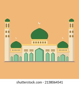 Mosque illustration vector, islamic mosque building
