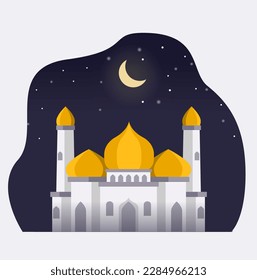 mosque illustration vector, isolated on white background