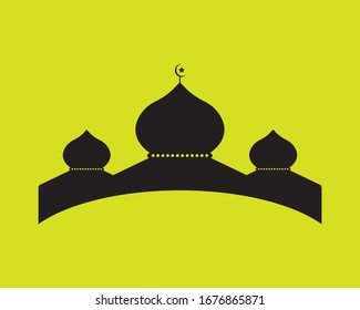 mosque image with 3 dome shapes.