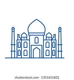 Mosque, islam line icon concept. Mosque, islam flat  vector symbol, sign, outline illustration.
