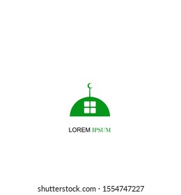 Mosque islam logo icon. With Flat, Modern, And Simple Design.