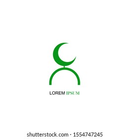 Mosque islam logo icon. With Flat, Modern, And Simple Design.