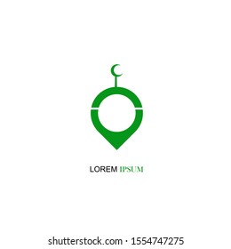 Mosque islam logo icon. With Flat, Modern, And Simple Design.