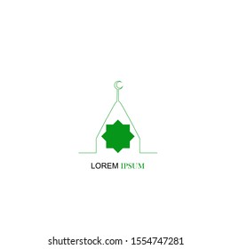 Mosque islam logo icon. With Flat, Modern, And Simple Design.