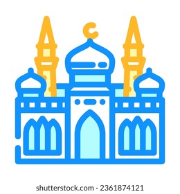 mosque islam muslim color icon vector. mosque islam muslim sign. isolated symbol illustration