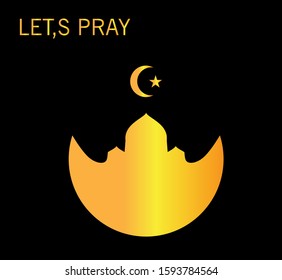 Mosque Islam symbol slogan gold