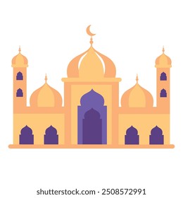 mesquita islâmica árabe com bandeira