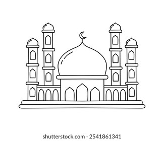 	
Mosque islamic building line art