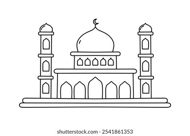 	
Mosque islamic building line art